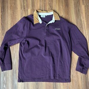 Carhartt Men's Purple Long Sleeve Polo